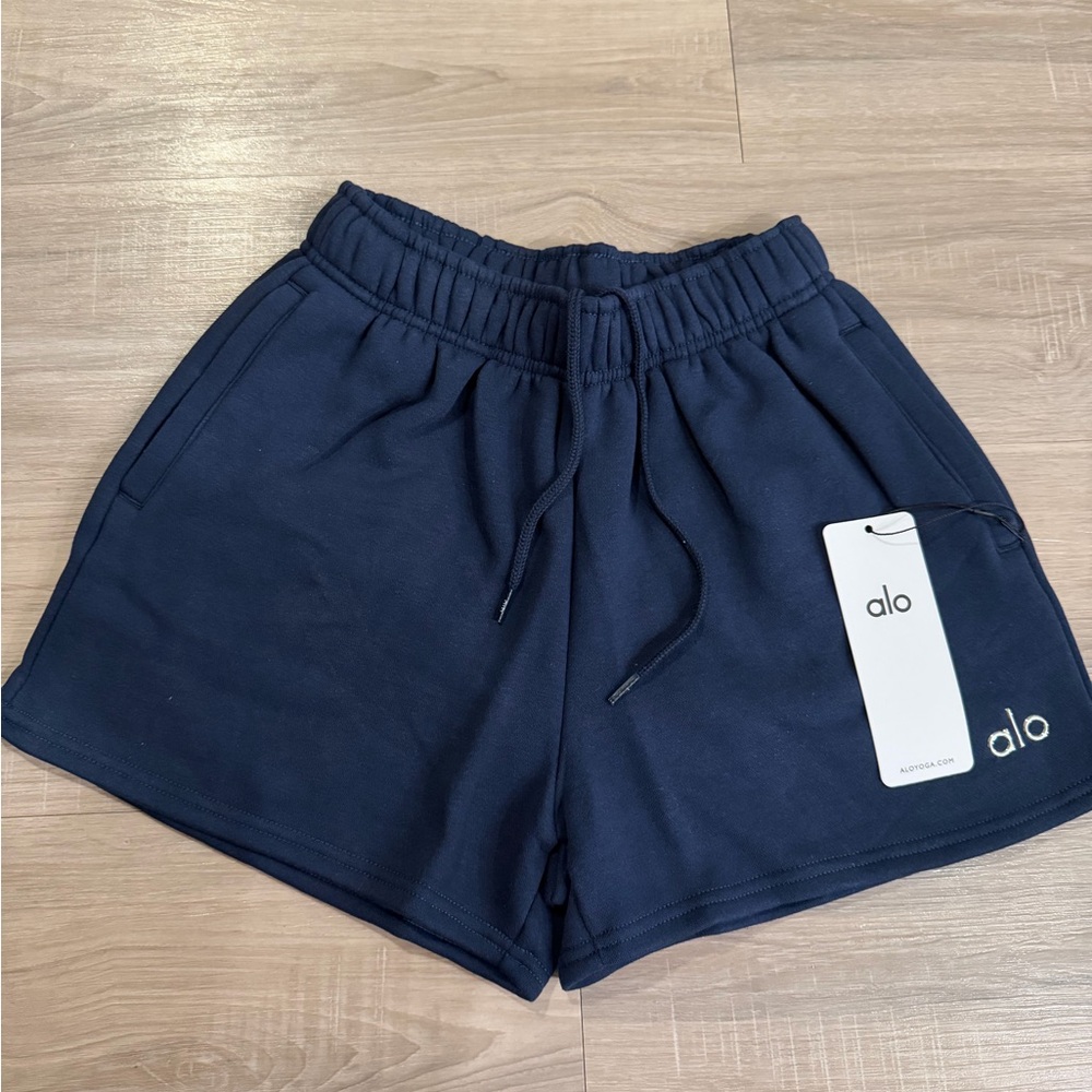 ALO Yoga Navy Athletic Drawstring Shorts